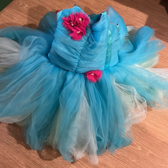 Handmade Boutique Halter lace up back Tutu Dress plum acccents - Picture 3 of 3